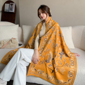 Khăn quàng cashmere hoa văn thiên nhiên - NU7800