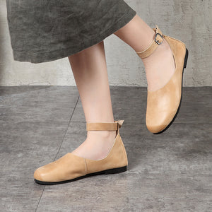 Giày da retro Morigirl dây cài - NU4812