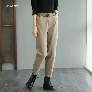 Quần baggy retro ống đứng kèm thắt lưng hai túi sau - NU7954