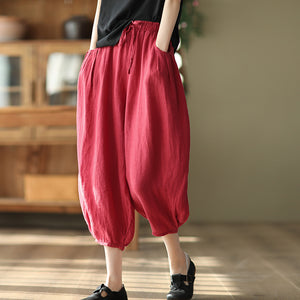 Quần baggy linen lưng thun túi tròn - NU5589