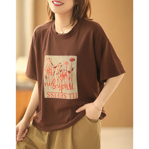 Áo T-shirt ngắn tay cổ tròn in chữ ngược - NU6923