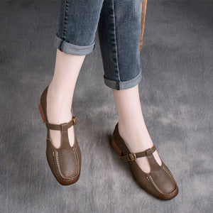 Giày da retro để cao quai cài  - OD0637
