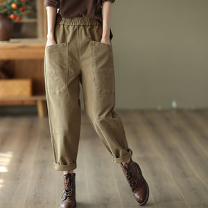 Quần baggy retro lưng thun hai túi lớn - NU7816