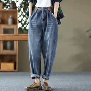 Quần baggy denim khóa kéo thắt lưng kiểu - NU6813
