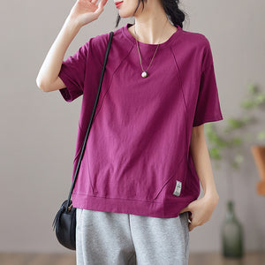 Áo T-shirt ngắn tay cổ tròn một màu - NU8352