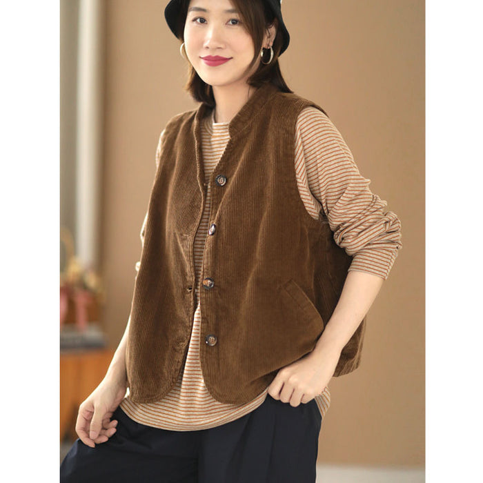 Áo khoác gile nhung sát nách cổ đứng - NU7698