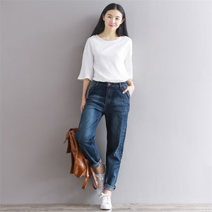 Quần baggy denim một màu túi kiểu - NU2108 - kamaka.vn - thời trang nhật