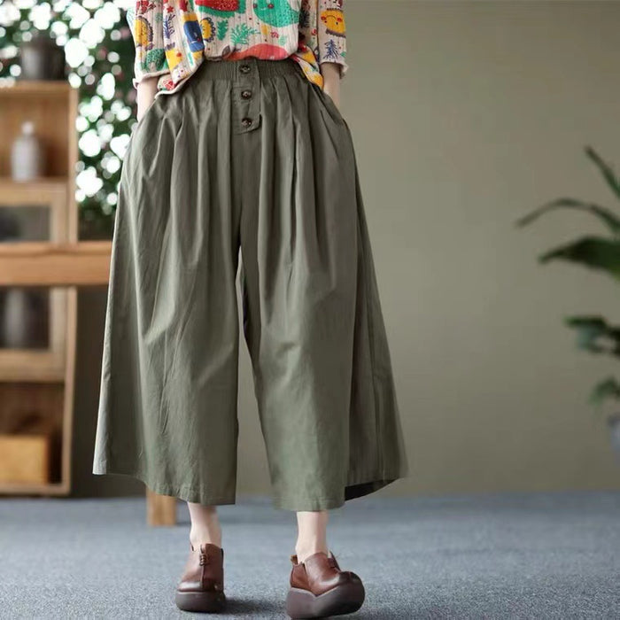 Quần baggy lưng thun ống rộng ba khuy kiểu - NU6772