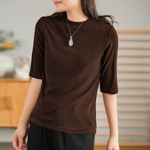Áo T-shirt ngắn tay cổ tròn một màu - NU7618