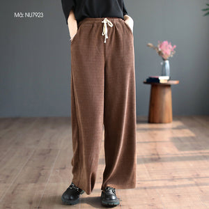 Quần baggy retro lưng thun dây rút hai túi sau - NU7923
