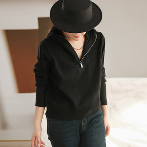 Áo hoodies len cashmere dài tay khóa kéo - NU8117