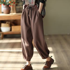 Quần baggy lưng thun dây rút hai túi chéo gấu bo xếp ly - NU7686