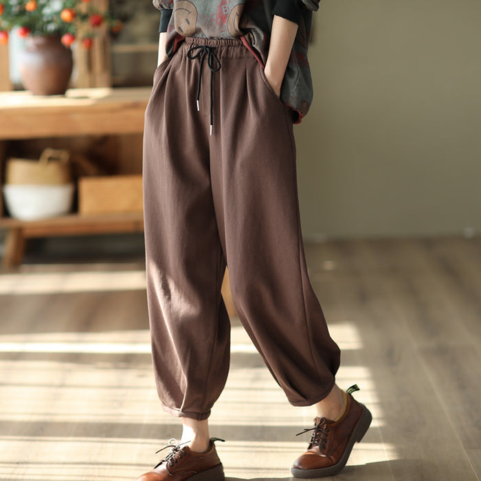 Quần baggy lưng thun dây rút hai túi chéo gấu bo xếp ly - NU7686