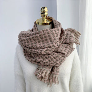 Khăn quàng len cashmere kẻ sọc caro - NU7803