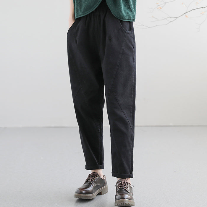 Quần baggy lưng thun một màu hai túi sau - NU7616