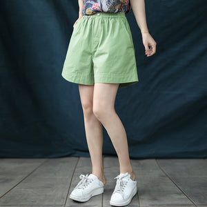 Quần sooc linen lưng thun một khuy hai túi chéo - NU4114