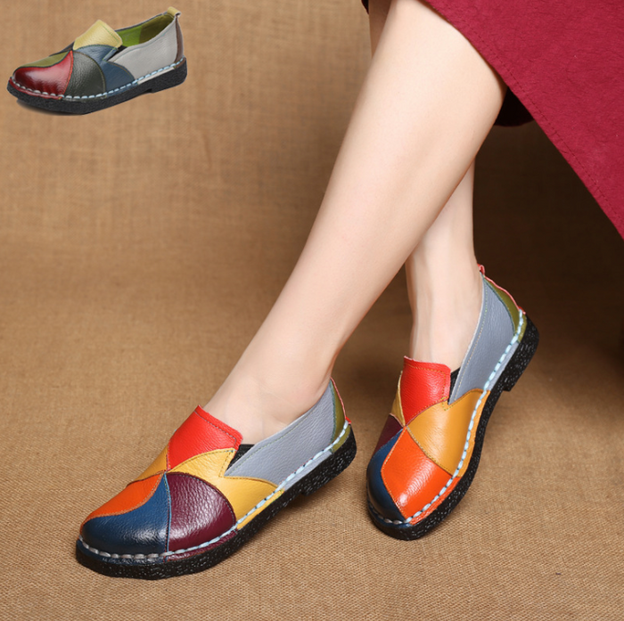 GIÀY DA SLIPON RETRO ĐA SẮC MÀU - NU2367