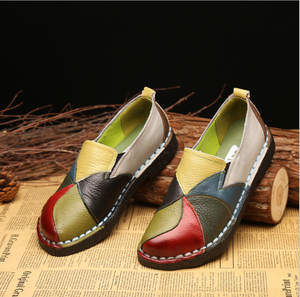 GIÀY DA SLIPON RETRO ĐA SẮC MÀU - NU2367 - kamaka.vn - thời trang nhật