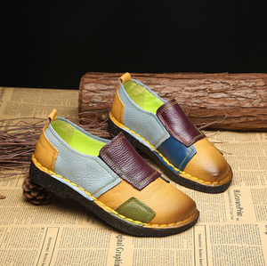 GIÀY DA SLIPON RETRO ĐA SẮC MÀU - NU2367 - kamaka.vn - thời trang nhật