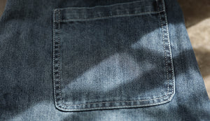 Quần baggy denim một màu lưng thun khuy gấu - NU3421 - kamaka.vn - thời trang nhật