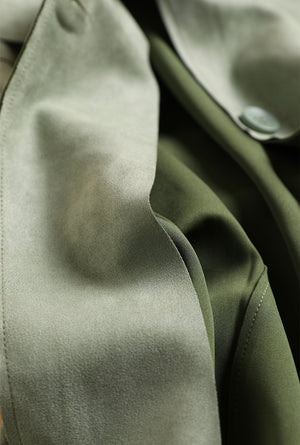 Áo khoác trench coat da lộn dài tay - NU7937