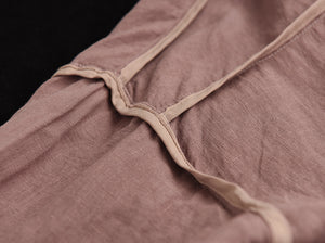Áo sơ mi linen dài tay cổ đức thêu hoa đối xứng - NU6676
