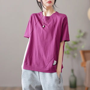 Áo T-shirt ngắn tay cổ tròn một màu - NU8352