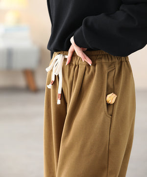 Quần baggy lưng thun có dây rút bo ống khuy cài - NU8253