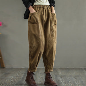 Quần baggy lưng thun hai túi vuông ống côn xếp ly - NU7769