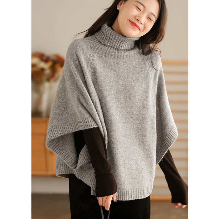 Áo len cánh dơi cổ lọ hai khuy kiểu - NU6520