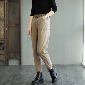 Quần baggy retro ống đứng kèm thắt lưng hai túi sau - NU7954