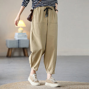 Quần baggy lưng thun dây rút gấu túm hai túi ngang - NU7582