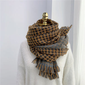 Khăn quàng len cashmere kẻ sọc caro - NU7803