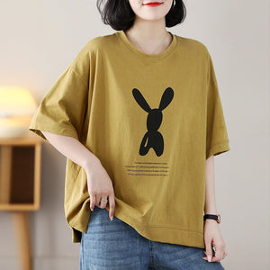 Áo T-shirt ngắn tay cổ tròn in hình chú thỏ - NU8429