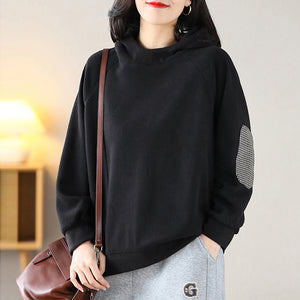 Áo hoodies dài tay kiểu chắp vá vải caro - NU8170