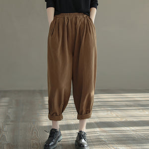 Quần baggy lưng thun một màu hai túi chéo - NU8287