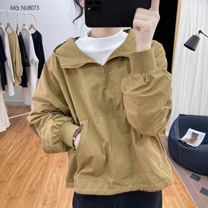 Áo hoodies dài tay lót lông hai túi chéo - NU8072