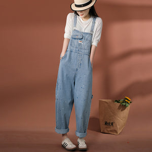 Quần baggy yếm denim kiểu vẩy sơn - NU8308