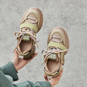Giày da retro Sneaker quai dán để cao - OD1362
