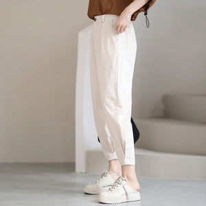 Quần baggy lưng thun một khuy cài ống túm xếp ly - NU7404