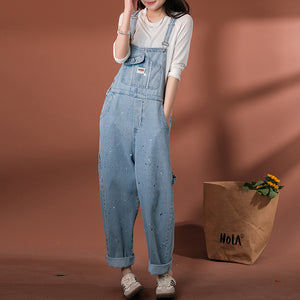 Quần baggy yếm denim kiểu vẩy sơn - NU8308