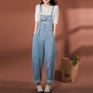 Quần baggy yếm denim kiểu vẩy sơn - NU8308