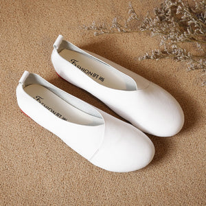 Giày da retro Morigirl đế bệt - NU4814