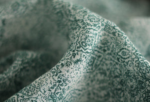 Áo sơ mi linen ngắn tay cổ in hoa văn trừu tượng khuy cài sau - NU7216