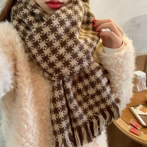 Khăn quàng len cashmere kẻ sọc ngôi sao - NU7799