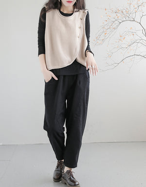 Quần baggy lưng thun một màu hai túi sau - NU7616