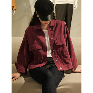 Áo khoác jacket denim dài tay cổ đức hai túi vuông - NU7746