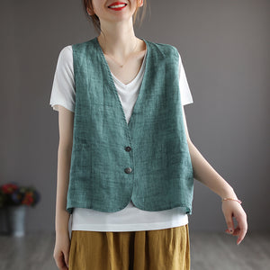 Áo khoác vest gile linen hai túi - NU7130