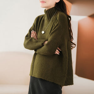 Áo len dài tay cổ lọ vạt kiểu mullet - NU7969