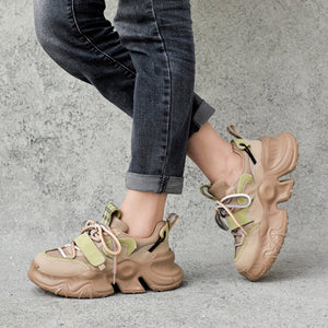 Giày da retro Sneaker quai dán để cao - OD1362